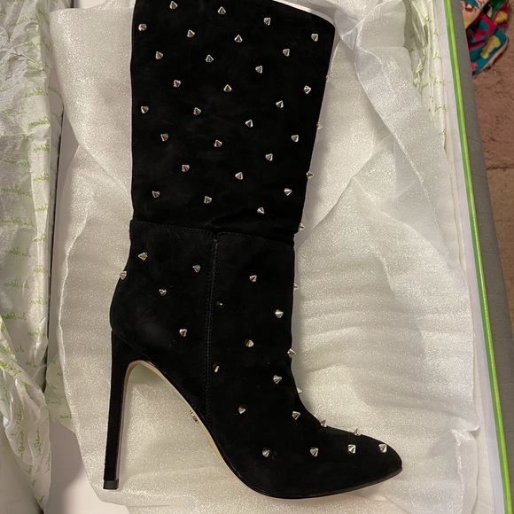Sam Edelm Waylyn Studded Black Sue boots. - Picture 4 of 4